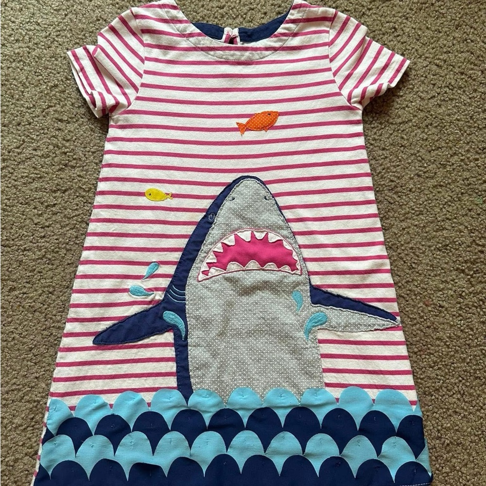 Mini Boden Shark Appliqué Dress